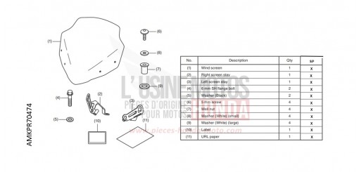 KIT,WIND SCREEN CB500FAN de 2022